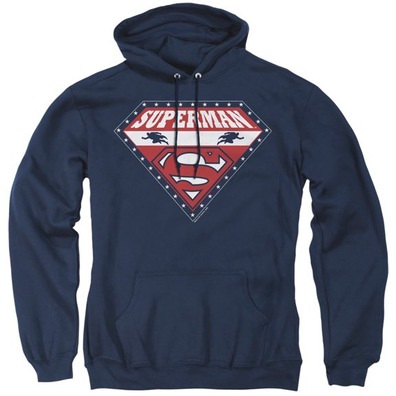 Superman Superman For President Adult Pullover Hoodie Sweatshirt Navy