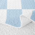 thumbnail image 5 of Homewish Contemporary Gingham Quilt Full, Minimalist Checkered Full Bedspread Sets, Light Blue, 5 of 7