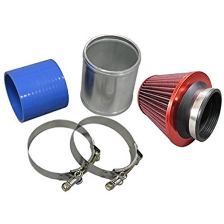 3.5" OD joiner Pipe 4" Long + Blue Hose + 2 Clamps + Air Filter