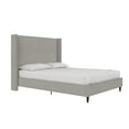 thumbnail image 3 of DHP Eveline Upholstered Platform Bed Frame with High Wingback Headboard, Queen, Textured Gray Canvas, 3 of 23
