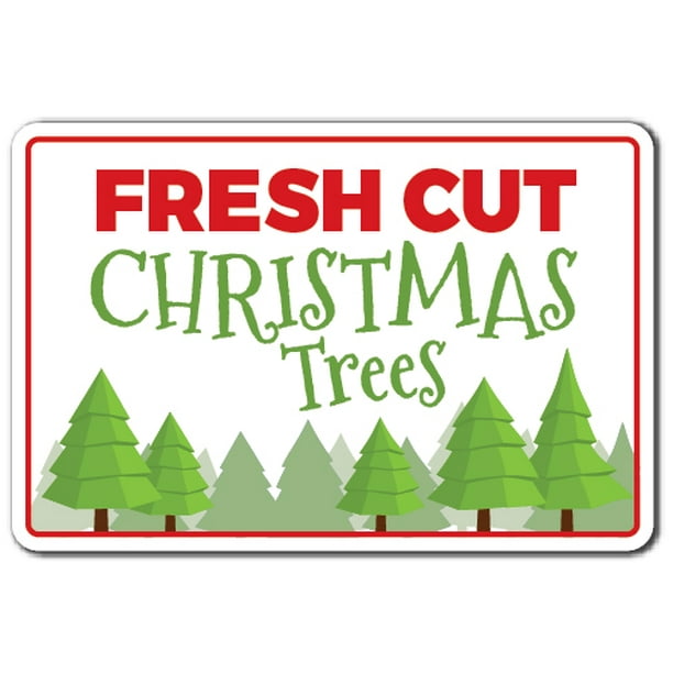 FRESH CUT XMAS TREES Decal xmas christmas season trees holiday Indoor