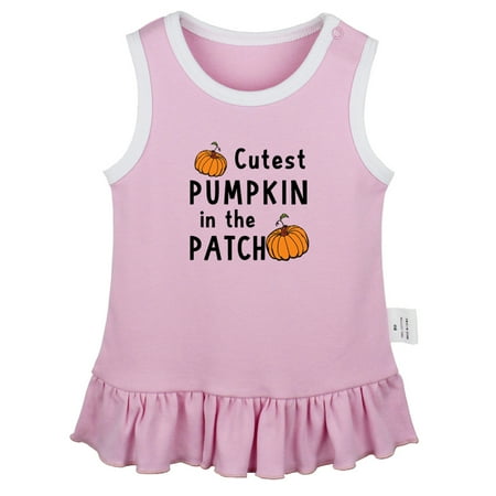 

Cutest Pumpkin in The Patch Funny Dresses For Baby Newborn Babies Skirts Infant Princess Dress 0-24M Kids Graphic Clothes (Pink Sleeveless Dresses 6-12 Months)