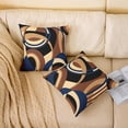 thumbnail image 3 of Blue Brown Black Square Cushion Covers Set of 4 Set 18 x 18-Inch Stripes Reversible Throw Pillow Covers for Kids Decor Abstract Geometric Pillow Covers Home Decor Modern Striped Art Vintage, 3 of 6