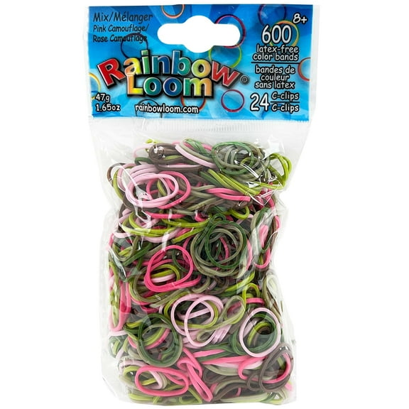 Rainbow Loom Pink Camo High Quality Rubber Bands, the Original Rubber Bands for Everything Rainbow Loom, Children Ages 7 and Up.