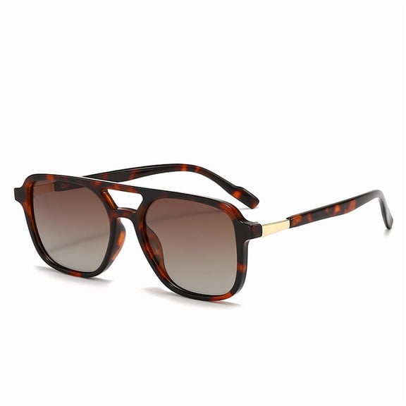 Retro Rectangle Aviator Polarized UV400 Sunglasses, Unisex Trendy Thin Slim Frame Eyewear, Lightweight Shades for Driving, Travel, Beach and Daily Wear