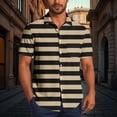 thumbnail image 2 of Mens Shirts Under $10 Striped Shirts for Men 2026 Summer Button Down Lapel Shirts Casual Short Sleeve Tee Tops Vacation Beach T Shirts Khaki XXXXXL, 2 of 6