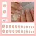 thumbnail image 4 of Fofosbeauty 24pcs Press on False Nails Tips, Square Fake Acrylic Nails, Round Aurora Glitter, 4 of 8