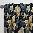 thumbnail image 3 of Designart "Dahlia Haven In Blues" Floral Beige, Blue Curtain 1 Panel, 3 of 6