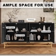 thumbnail image 6 of TUANLUO Black 4-Doors Accent Cabinet with Gold Metal Legs, Entryway Cabinet with Adjustable Shelves, Modern Storage Cabinet, Wood Accent Cabinet Furniture for Living Room Entryway Dining Room, 6 of 10