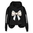 thumbnail image 6 of XPMWRP Women's Bow Graphic Print Sweatshirt Hoodie Thermal Long Sleeves Casual Pullover Winter Warm Sweatshirts With Pockets Black XL, 6 of 6