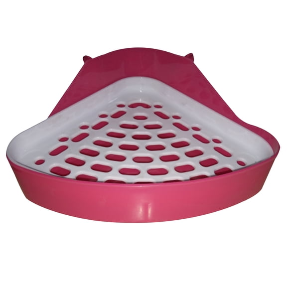 Greeniant Orinal geométrico para mascotas, caja de ropa de cama de esquina para inodoro de hámster, animales pequeños, Color de inodoro de plástico, Aseo de mascotas rosado Greeniant JJ15890-02