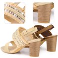 thumbnail image 4 of Sandalias De Tacón Grueso Allegra K Con Correa En El Tobillo Y Hebilla Boho Beige 9, 4 of 6