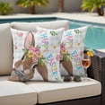 thumbnail image 5 of Happy Easter Bunny Pillow Covers 2 Pack Easter Brown Rabbit Spring Flowers Leaf Grey Buffalo Plaid Pillowcase Waterproof Outdoor Throw Pillow Cover for Patio Garden Square Cushion 16”x16”, 5 of 9