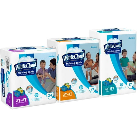 White Cloud Boys' Training Pants, Jumbo Pack, (Choose Your Size)