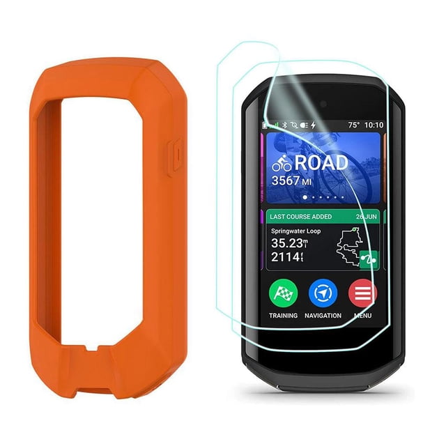 Funda protectora de silicona y película protectora para Garmin Edge1050 Anti AU09