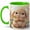 Green, variant on Cute Spring Bunny Coffee Mug, Rabbit with Carrot Flower Garden Design, 11 oz Ceramic Cup