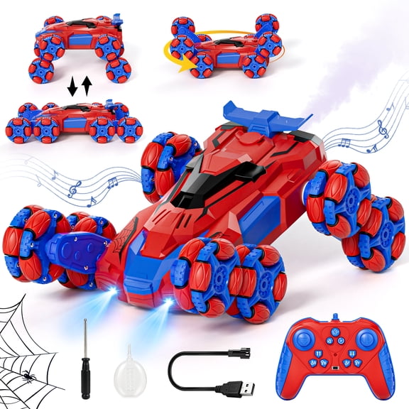Remote Control Car, 8WD RC Car Toys for Boys, 2.4Ghz RC Car with Light & Spray, Transform Drift RC Stunt Cars Toys for Boys 5 6 7 8 9 10 Years, RC Cars for Boy Outdoor Toys Birthday Gift