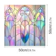 thumbnail image 3 of Green Fan Shaped Art Glass Window Film Static Cling Privacy Decal For Home Interior, 3 of 9