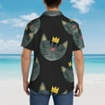 thumbnail image 4 of Kll Men'S Hawaiian Shirt Short Sleeve Button Down Beach Shirts-Faces Of The Cat, 4 of 7