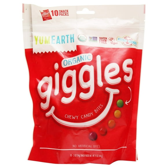 YumEarth - Bouchées de Bonbons Moelleux Giggles Biologiques - 10 Paquet(s)