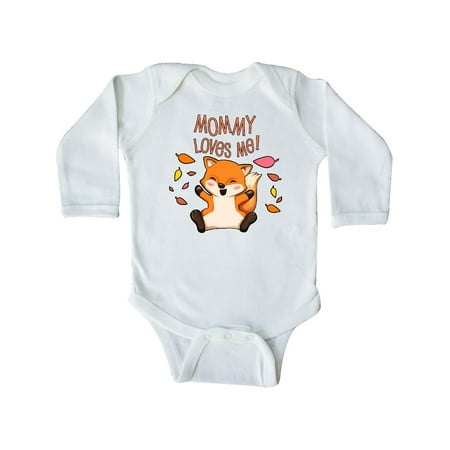 

Inktastic Mommy Loves Me!- cute baby fox Gift Baby Boy or Baby Girl Long Sleeve Bodysuit