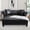 black, variant on 63" Chesterfield Double Chaise Sofa – Velvet Indoor Chaise Lounge Chair with 2 Pillows, Rolled Arm Oversized Loveseat Sofa, White