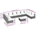 thumbnail image 4 of vidaXL 11 Piece Garden Lounge Set with Cushions Poly Rattan Black, 4 of 5