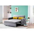 thumbnail image 3 of 54" Modern Convertible Velvet Sofa, Sofa Pull Out Bed, Included Two Pillows, Loveseat Sleeper Sofa Couch for Living Room Small Spaces, Lounge Chaise Oversized Armchair with Adjustable Backrest, Gray, 3 of 7