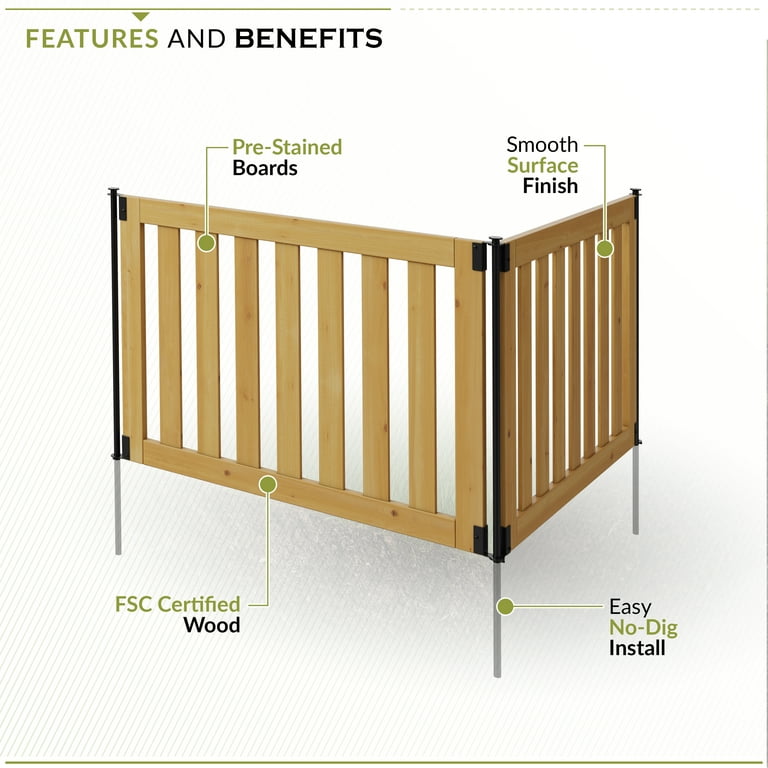 Zippity Outdoor Products ZP19075 Newberry Wood Fence 48” W x 32” H