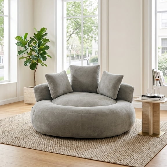 5FT Giant Foam Bean Bag Chair Lounger with 3 Pillows, Oversized Comfy Floor Sofa for Adults & Teens