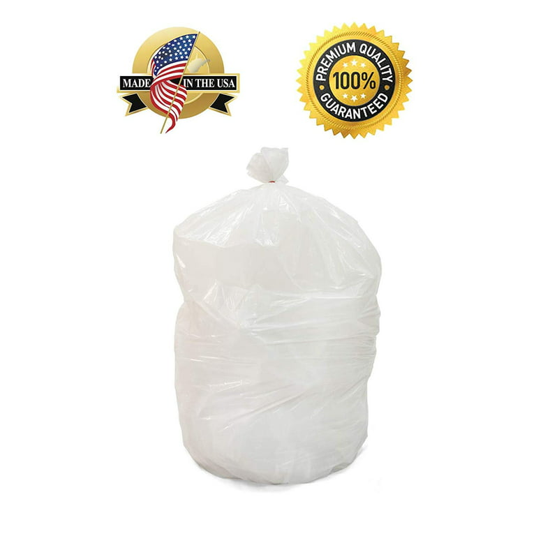 10 Pack) 35x55 inch Large Heavy Duty Clear Trash Bags - Yard Trash