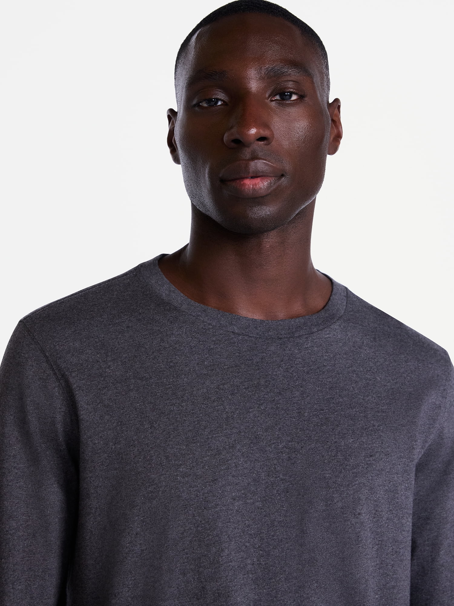 George Men's and Big Men's Cotton Crewneck Tee with Long Sleeves, Sizes XS-3XL, Big 2XB-6XB & Tall MT-4XLT