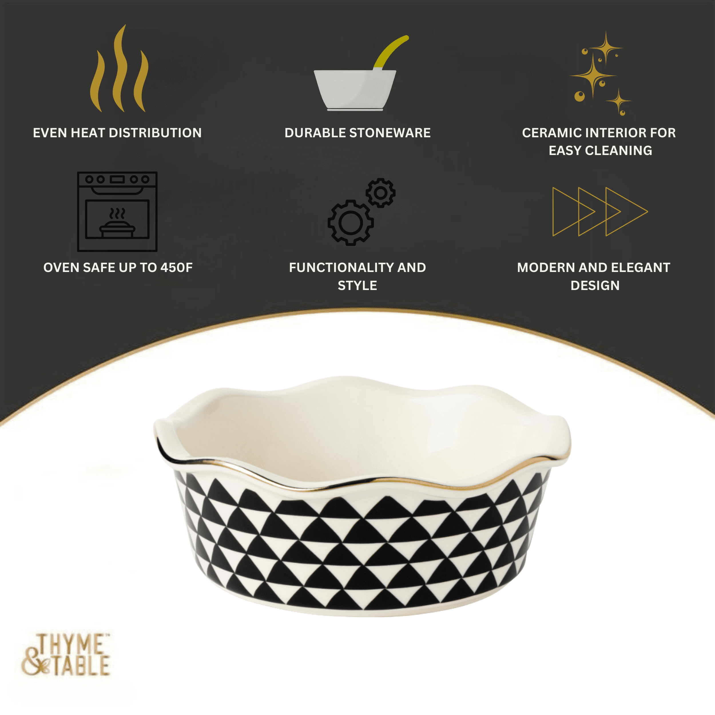 Thyme & Table 6" Mini Pie Pan Ceramic Non-Stick - Medallion