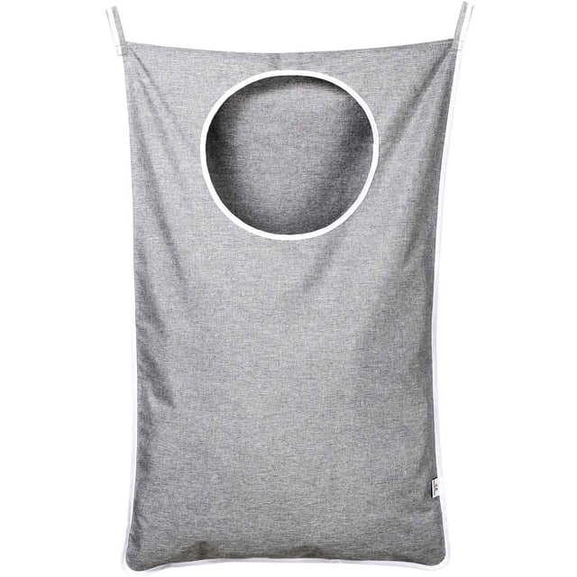Bolsa para la colada con puerta ajustable de acero inoxidable, 2 ganchos de succión, la mejor opción para guardar ropa sucia y ahorrar espacio, gris JM bolsa de almacenamiento