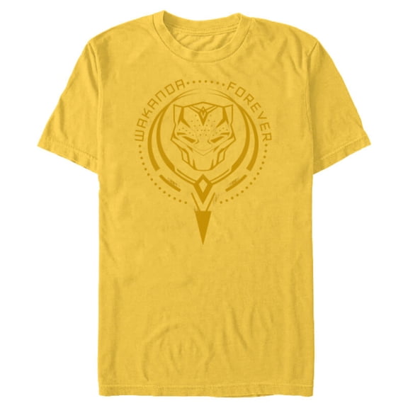 Marvel Black Panther: Wakanda Forever New Panther Mask Icon - Short Sleeve Blended T-Shirt for Adults - Customized-Yellow