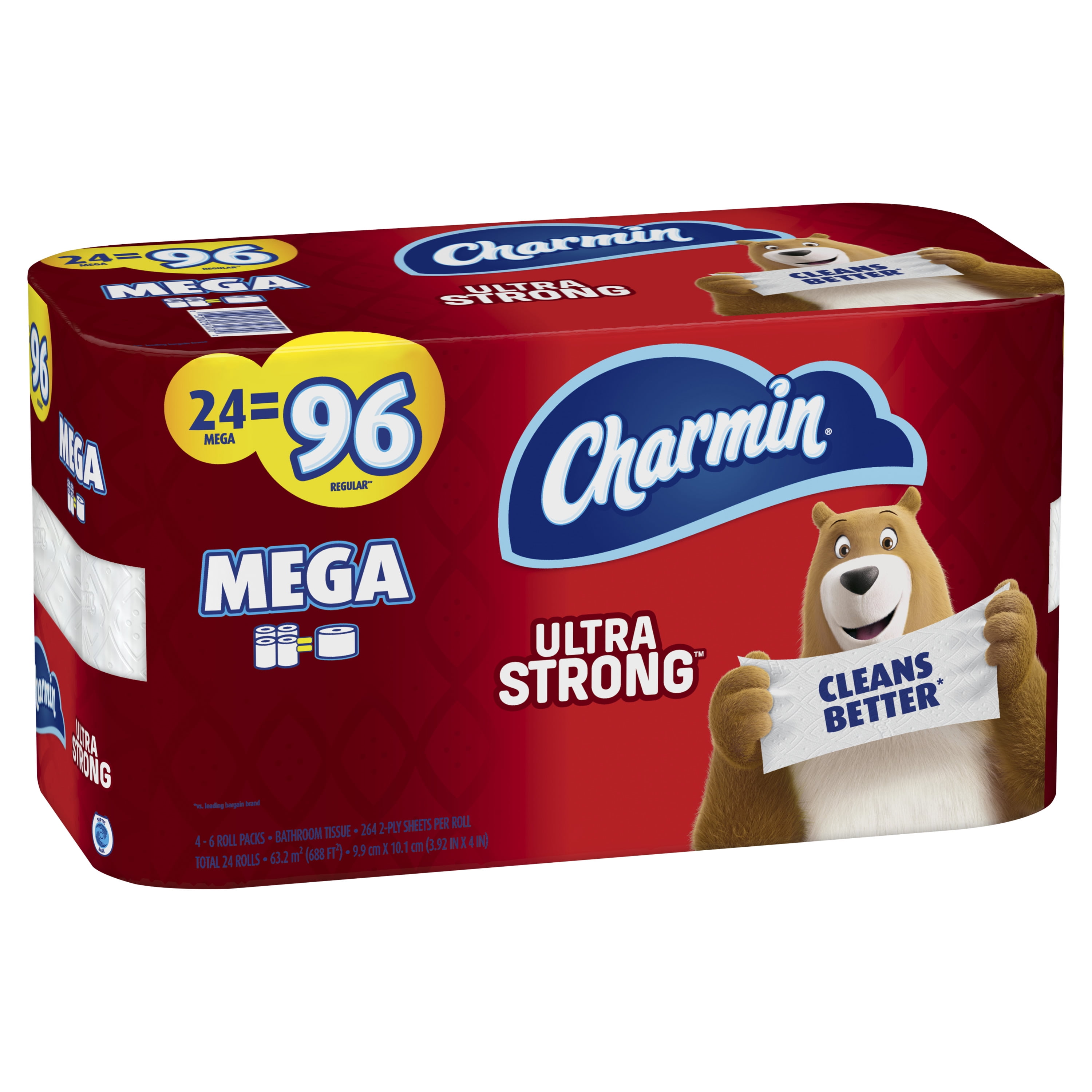 Charmin Ultra Strong Toilet Paper, 24 Mega Roll, 264 Sheets per Roll