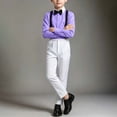 thumbnail image 7 of Bovxnpu Boys Performence Outfits Boys Summer Long Sleeve Dress Shirt 3 Piece Bow Tied Suspender Outfits, 7 of 7