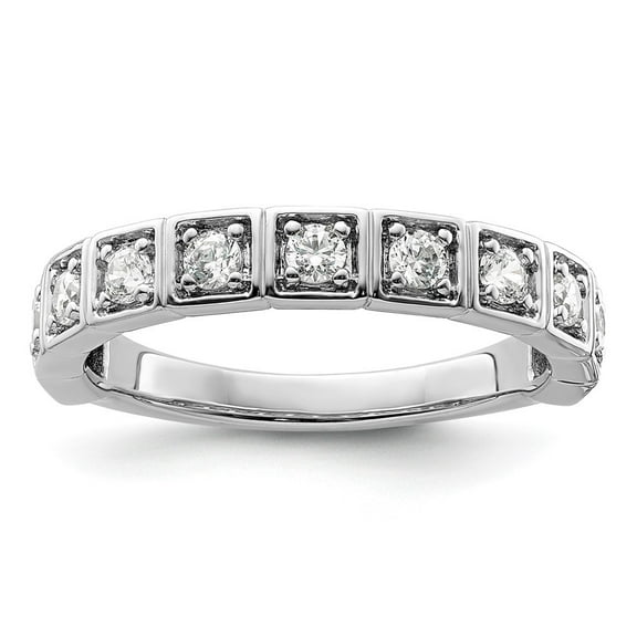Auriga Fine Jewelry 14K White Gold Lab Grown Diamond Band for Women Size 7 (Carat: 0.51cttw, Clarity: SI2, Color: GH)