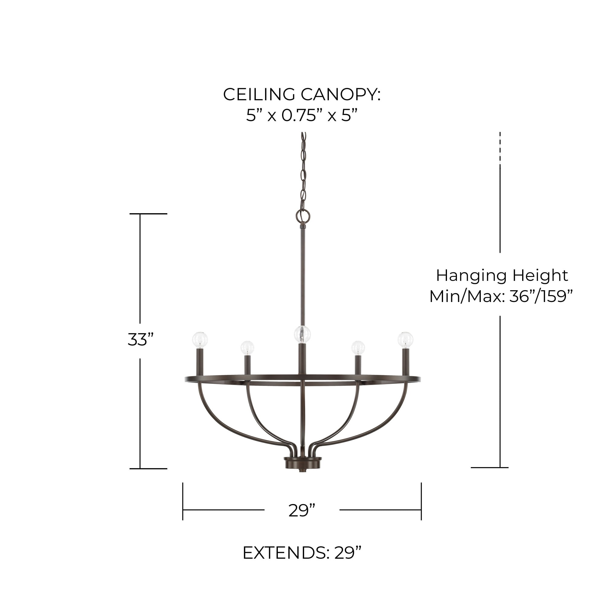 Capital Lighting Greyson 5-Light Aged Brass Chandelier