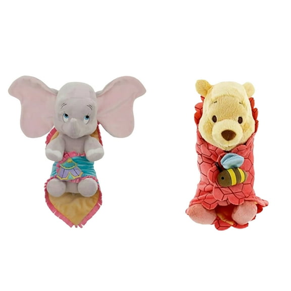 Baby Pooh & Dumbo Elephant in Blanket Set Plush Doll 11" Stuffed Soft Animal New