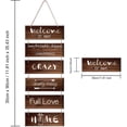 thumbnail image 2 of 1 juego de letreros de madera para colgar con la palabra "Bienvenido a nuestro hogar", placa decorativa rústica para pared, letrero de bienvenida con listones, arte de pared para entrada, casa de, 2 of 6