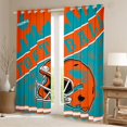 thumbnail image 2 of jejeloiu Rugby Helmet Blackout Curtain Set of 2,Orange Football Sport Gamer,42x84 Inch, 2 of 6
