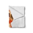 thumbnail image 2 of Squirrel Soft Flannel Fleece Throw Blanket, Illustration of Squirrel Eating a Nut on a Pile of Autumn Leaves, Cozy Plush for Indoor and Outdoor Use, 50" x 70", Vermilion Peach Brown, by Ambesonne, 2 of 6