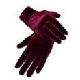 thumbnail image 2 of rygai Banquet Gloves Vintage Decorative High Elasticity Windproof Wear-resistant Keep Warm Breathable Women Short Opera Flannelette Gloves for Outdoor,Wine Red One Size, 2 of 8