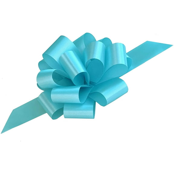 Pool Blue Decorative Gift Pull Bows, 5" Wide, Set of 10, Easter, Wreath, Swag, Garland, Gift Basket, Presents, Birthday, Fundraiser, Classroom, Decoration, Christmas