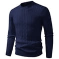 thumbnail image 3 of Atkumj Men Undershirts Casual Ribbed Vertical Rib Knit Crew Neck Sweaters Versatile Slim Fit Solid Color Long Sleeve Mens Pullover Sweaters for Fall Winter L, 3 of 3