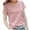 Pink, variant on Asxite Womens Tops Short Sleeve Solid Color V Neck Loose Casual Blouse