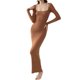 thumbnail image 1 of Txlixc Vestido largo y recortado para mujeres vestido de punto sólido, brazalete de cuello cuadrado, vestido de manga larga, vestido ajustado del Club de fiestas de primavera y otoño Txlixc  moda, 1 of 3