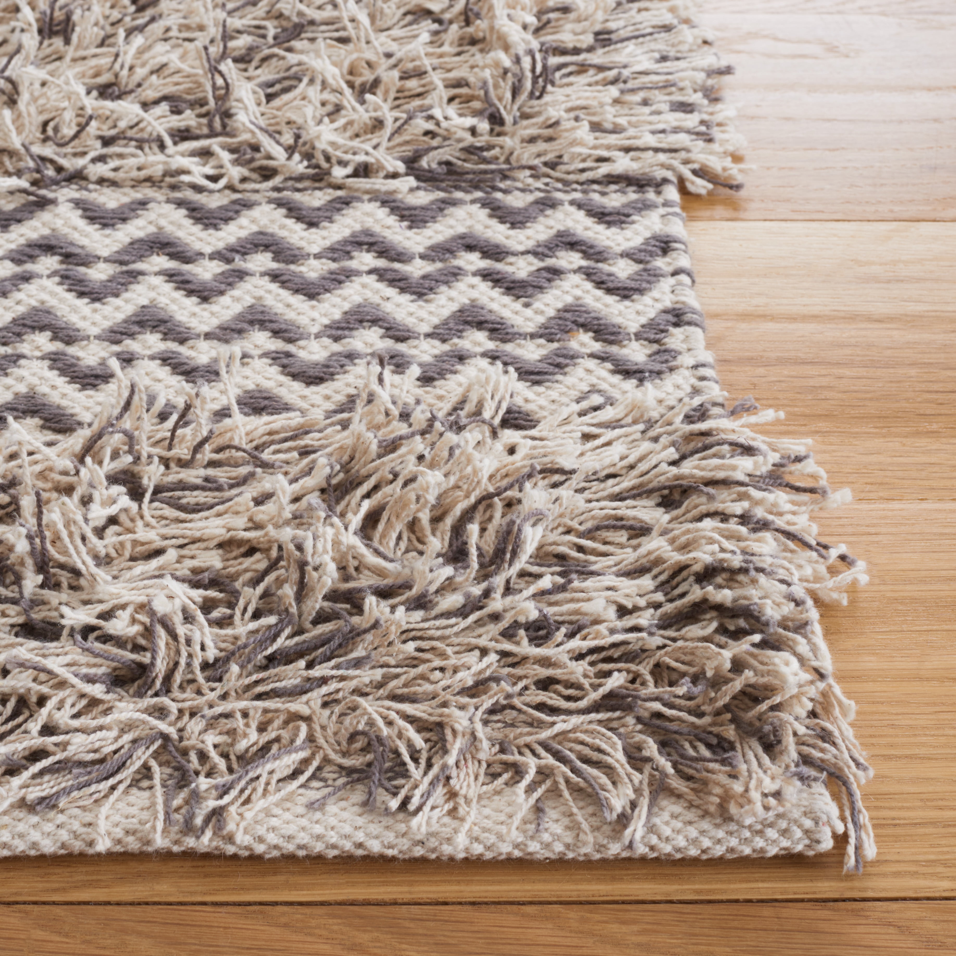 SAFAVIEH Natura Oralee Geometric Cotton Area Rug, Grey/Ivory, 8' x 10'
