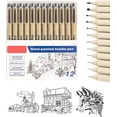 thumbnail image 1 of Estilografos (12 PCS) Rotuladores Punta Fina a Grueso, Plumas Negras Para Rotuladores y Dibujo, Estilógrafo para Caligrafía, Escribir, Diseñar, Cómic, 1 of 4
